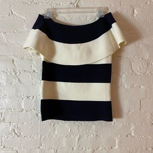 Ann Taylor Thick Stripped Skirt and Blouse Set. PERFECT CONDITION. No spots